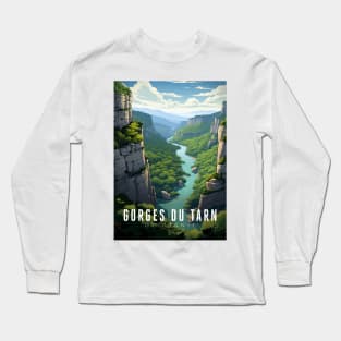 Affiche Gorges du Tarn - France - illustration Long Sleeve T-Shirt